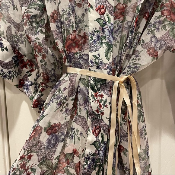 Vintage Victoria Secret Gold Label Floral Robe OS Boho Whimsical Fairy Sexy - Picture 4 of 6